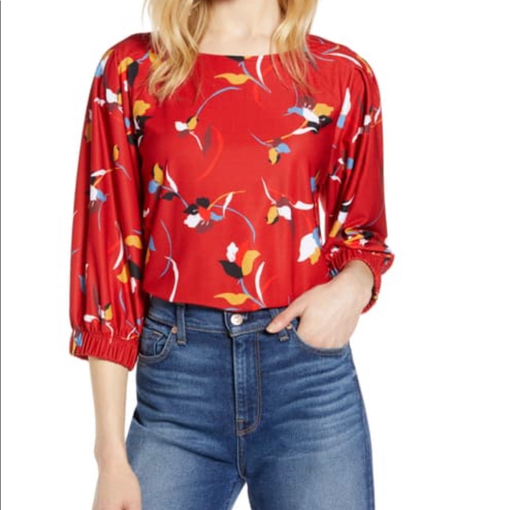 Halogen Banded Sleeve Knit Top